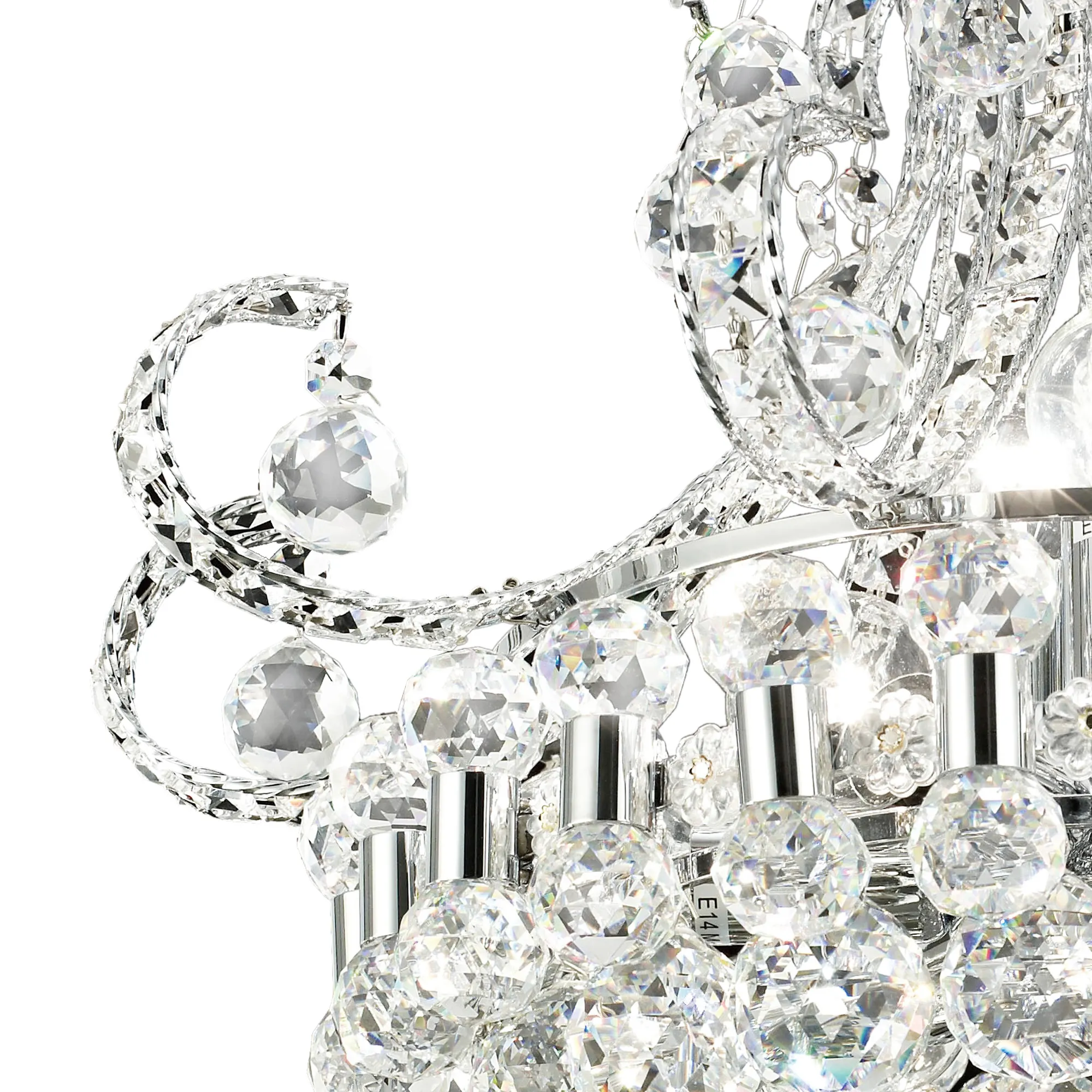 Pearl Crystal Chandelier 9 Light Polished Chrome IL30026  Diyas Pearl